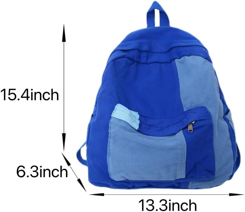 Vintage Canvas Backpack for Women Men Grunge Hippie Boho Patchwork Backpack College Book Bag Travel Casual Daypack (One Size,Green)