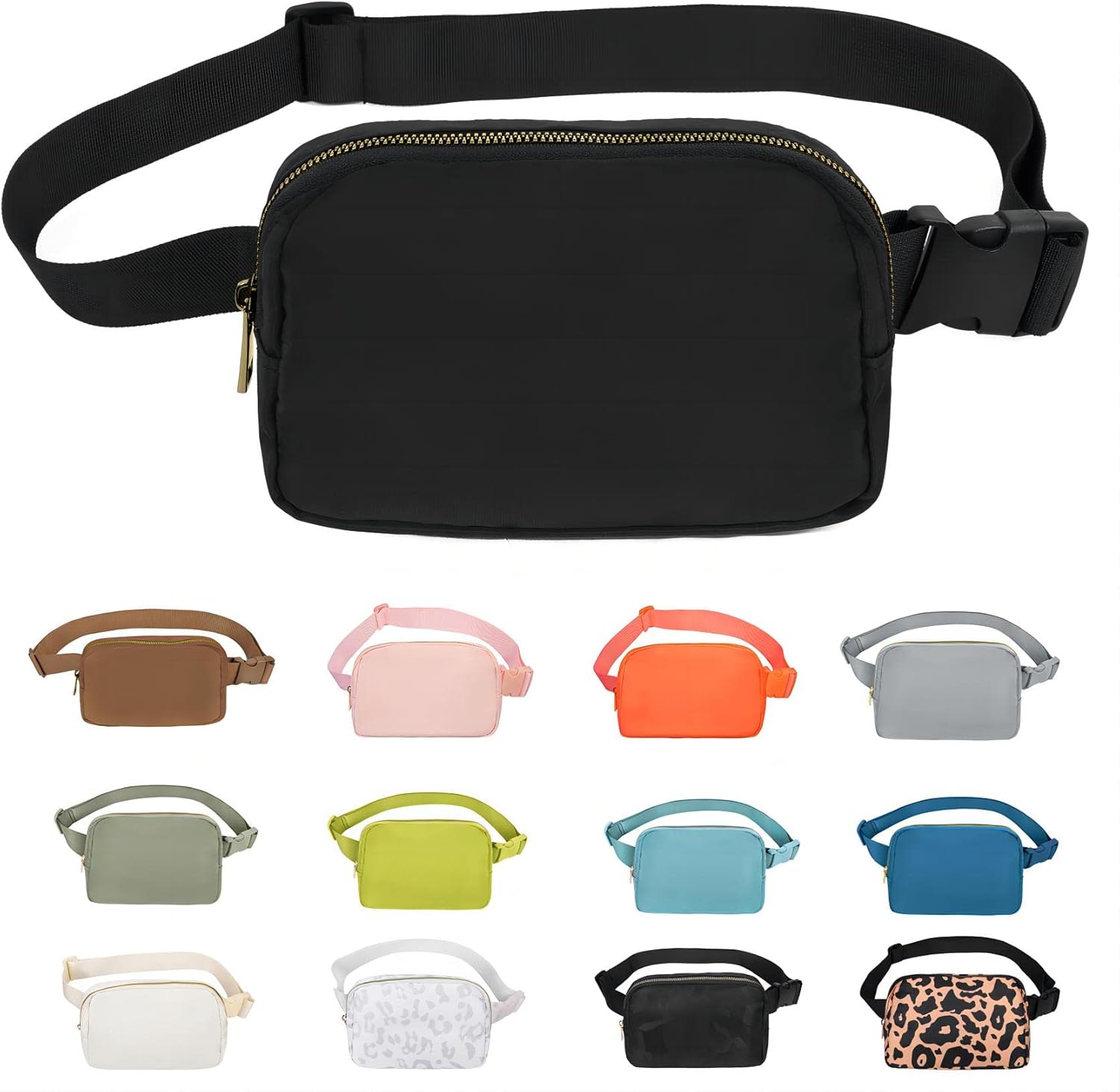 Fanny Pack For Women And Men Crossbody Bag Belt Bag with Adjustable Strap Graduation Gifts Black