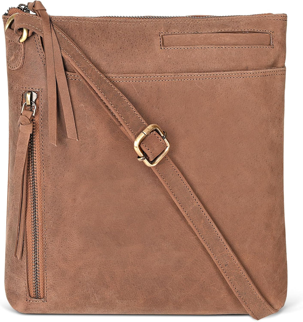 Leather Crossbody Bags for Women - Ladies Sling Handbags - Medium Cross body Purses Handbags - Purses For Women