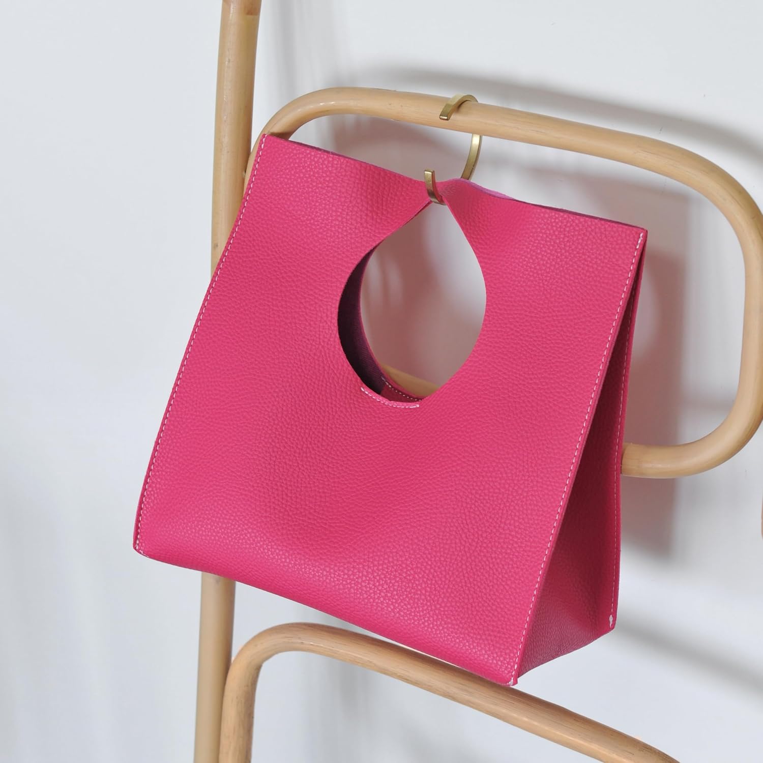 Vintage Minimalist Style Soft Pu Leather Handbag Clutch Small Tote