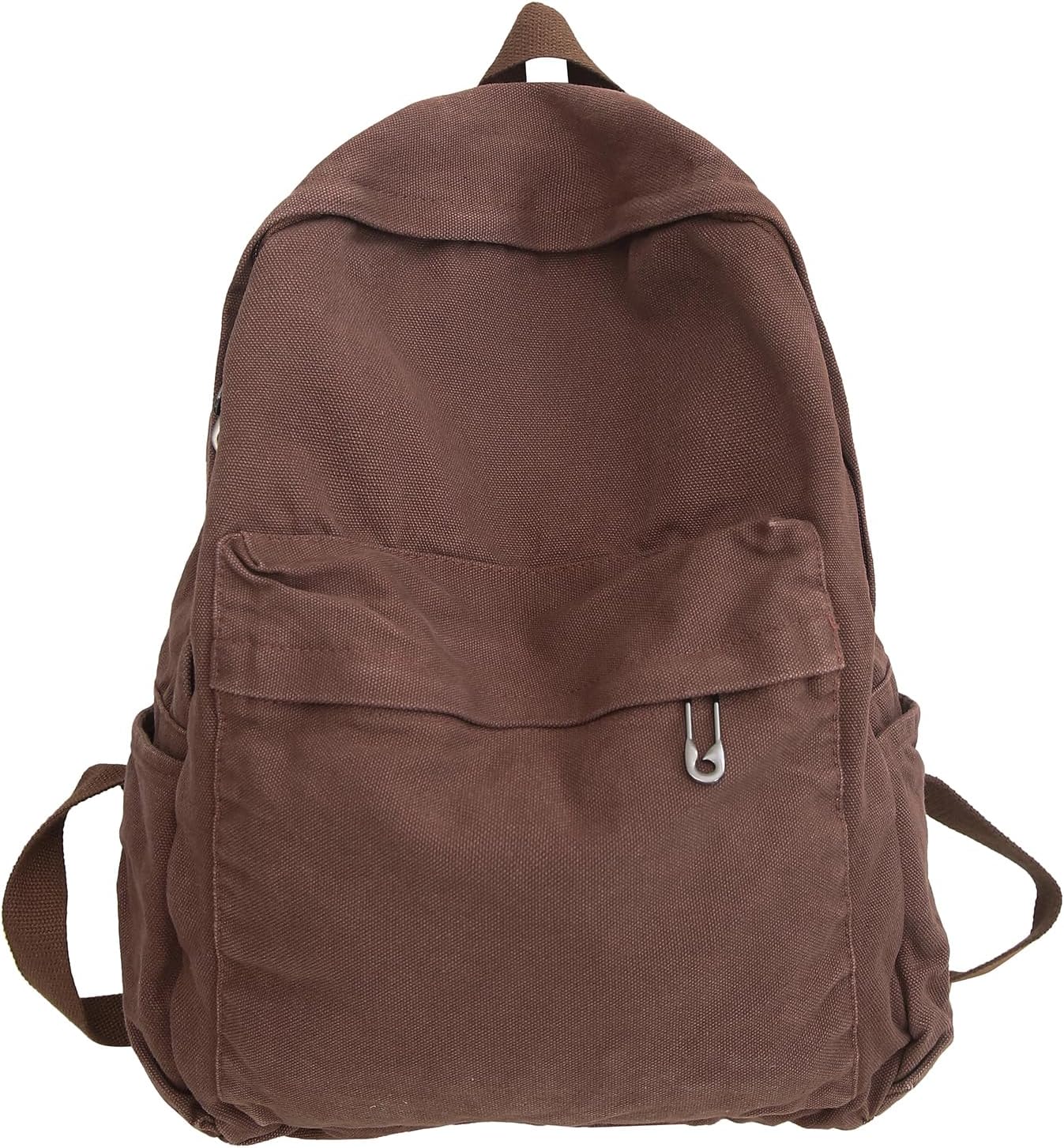 Vintage Canvas Backpack for Women Grunge Hippie Cute Boho School Backpack Casual  Aesthetic Backpack (Coffee)